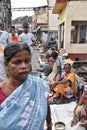 Kolkata, India Ã¢â¬â September 28 2019; Street beggar is sitting on the street asking for change in the occasion of